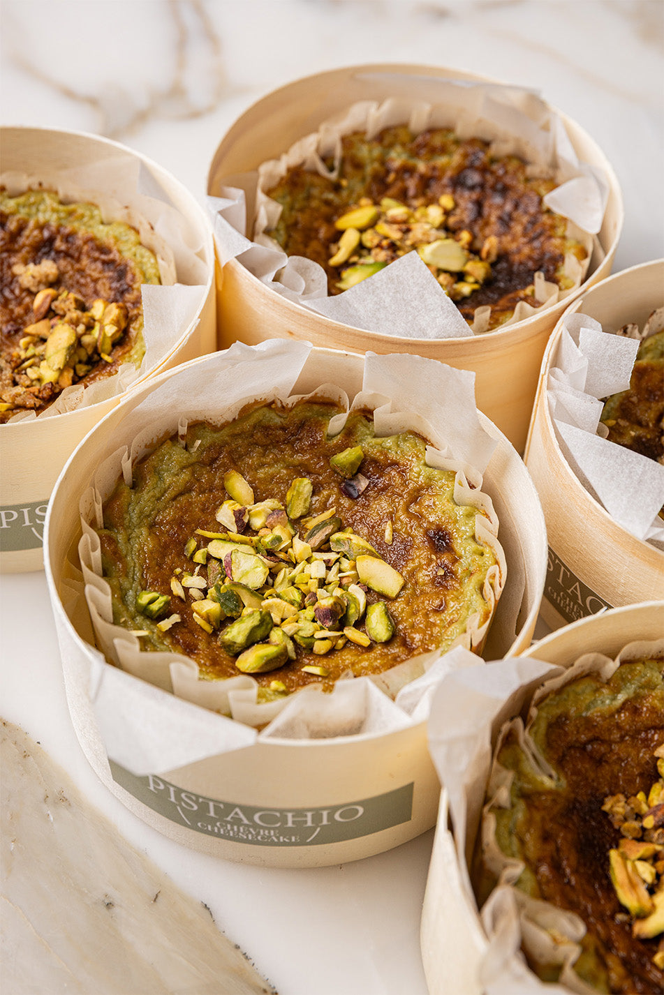 Mini Pistachio Burnt Basque Cheesecake - 4 inch