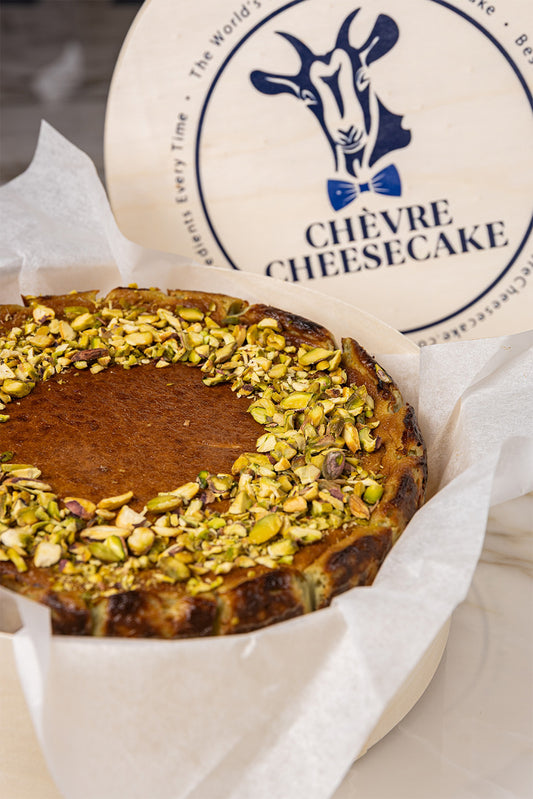 Chevre Cheesecake Pistachio Burnt Basque Cheesecake - 9inch